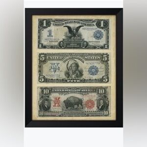 ArtDirect Antique Currency VI Custom Framed Art Giclee Print by Vision Studio